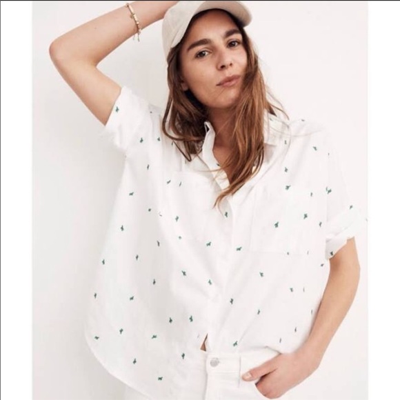 Madewell Tops - Madewell Cactus Embroidered Button Down Shirt